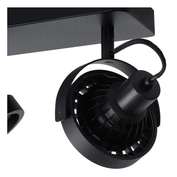 Lucide TALA LED - Plafondspot - LED Dim to warm - GU10 - 3x12W 2200K/3000K - Zwart - detail 2